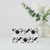 Seamstress-patroon naaien | Zwart wit en grijs Visitekaartje (Staand voorkant)