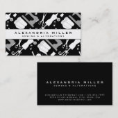 Seamstress-patroon naaien | Zwart-wit Visitekaartje (Voorkant / Achterkant)