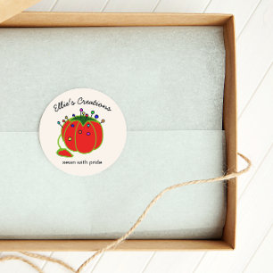 Seamstress Red Pin Cushion Seamstress Classic Roun Ronde Sticker