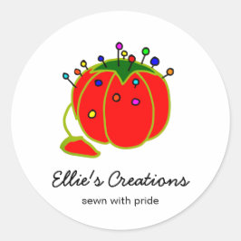 Seamstress Red Pin Cushion Seamstress Ronde Sticker