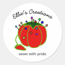 Seamstress Red Pin Cushion Seamstress Ronde Sticker