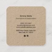 Seamstress Red Pin Cushion Seamstress Square Busi Vierkante Visitekaartje (Achterkant)