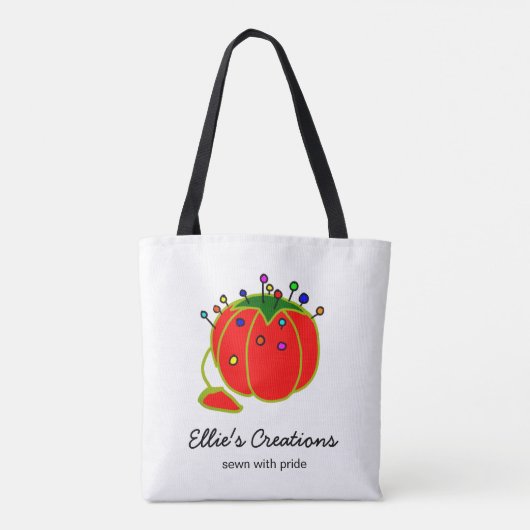 Seamstress Red Pin Cushion Seamstress Tote Bag (Achterkant)