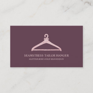 Seamstress Tailor Hanger Burgundy Visitekaartje
