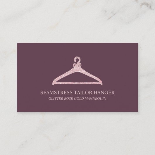 Seamstress Tailor Hanger Burgundy Visitekaartje (Voorkant)