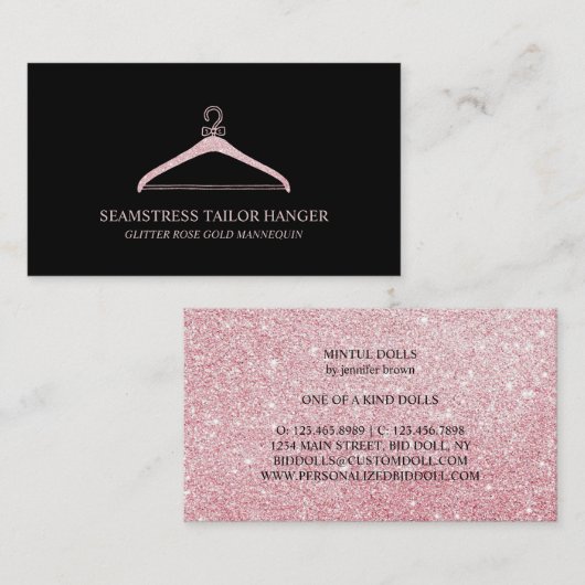 Seamstress Tailor Hanger Visitekaartje (Voorkant / Achterkant)