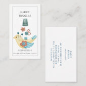 Seamstress Tailor Pin Cushion Buttonnen Visitekaartje (Voorkant / Achterkant)