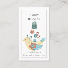 Seamstress Tailor Pin Cushion Buttonnen Visitekaartje