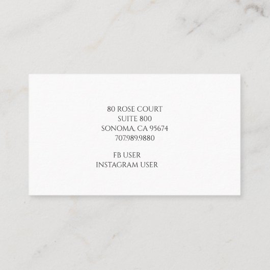 Seamstress Tailor Visitekaartje (Achterkant)