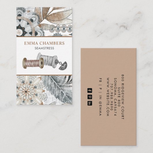 Seamstress Tailor Visitekaartje (Voorkant / Achterkant)