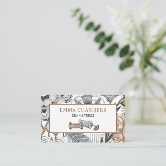 Seamstress Tailor Visitekaartje (Staand voorkant)
