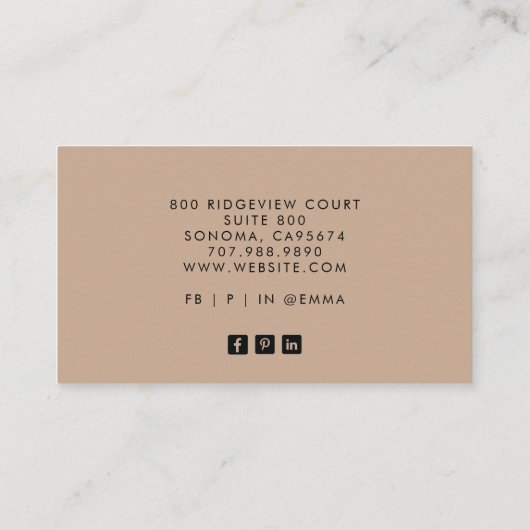 Seamstress Tailor Visitekaartje (Achterkant)