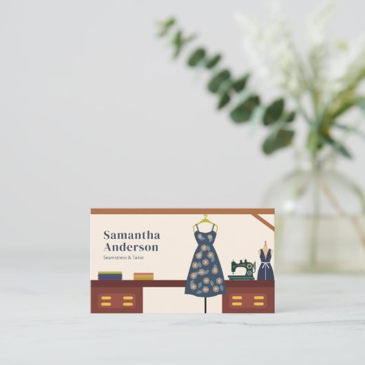 Seamstress & Tailor Visitekaartje (Staand voorkant)