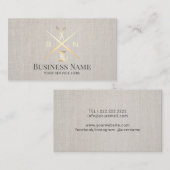 Seamstress Thread & Needles Seamling Elegant Linen Visitekaartje (Voorkant / Achterkant)