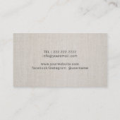 Seamstress Thread & Needles Seamling Elegant Linen Visitekaartje (Achterkant)