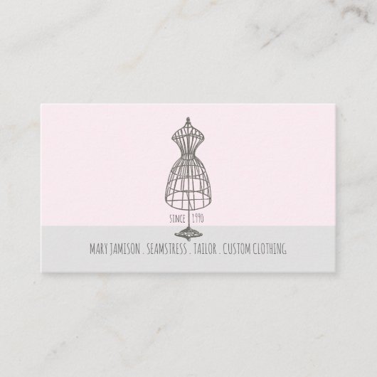 Seamstress Vintage Dress Form Visitekaartje (Voorkant)