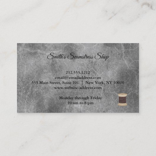  Seamstress Visitekaartje (Achterkant)