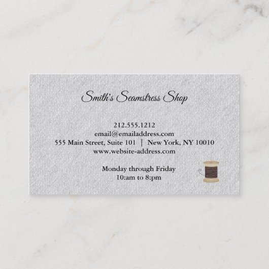  Seamstress Visitekaartje (Achterkant)
