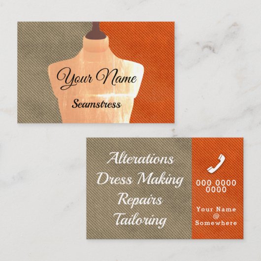Seamstress Visitekaartje (Voorkant / Achterkant)