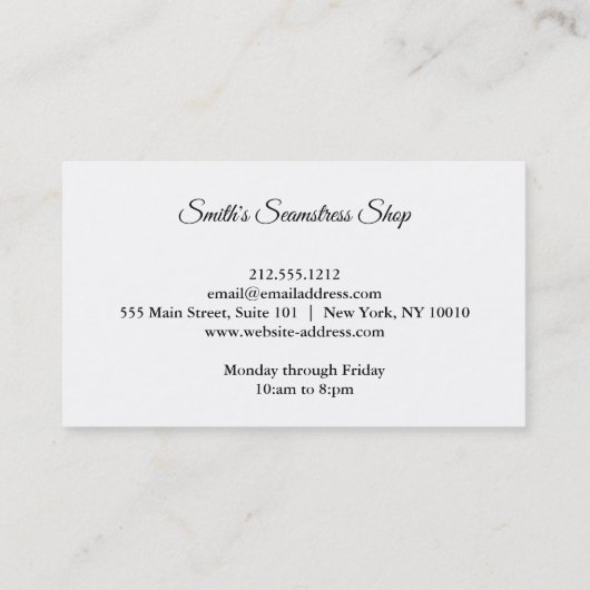  Seamstress Visitekaartje (Achterkant)