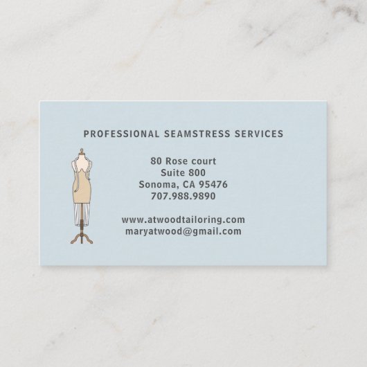 Seamstress Visitekaartje (Achterkant)