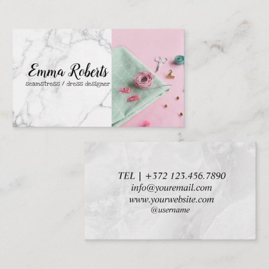 Seamstress Visitekaartje (Voorkant / Achterkant)