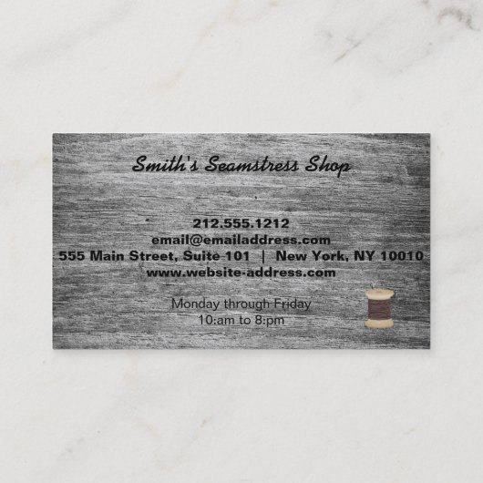  Seamstress Visitekaartje (Achterkant)