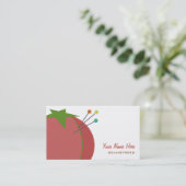 Seamstress-Visitekaartje - speldenkussen Visitekaartje (Staand voorkant)