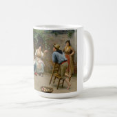 Seamstress Vrouwen en een jongen Met een Vriendeli Koffiemok (Voorkant rechts)