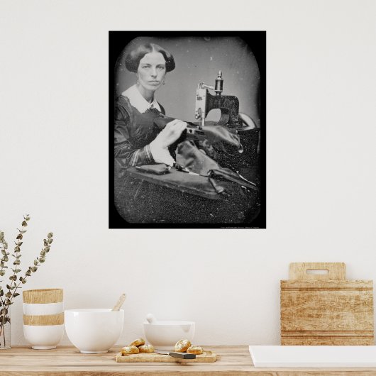 Seamstress Working Daguerreotype 1853 Poster (Keuken)