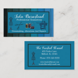 Seamstressmaker Fabric Mannequin Scissors Visitekaartje
