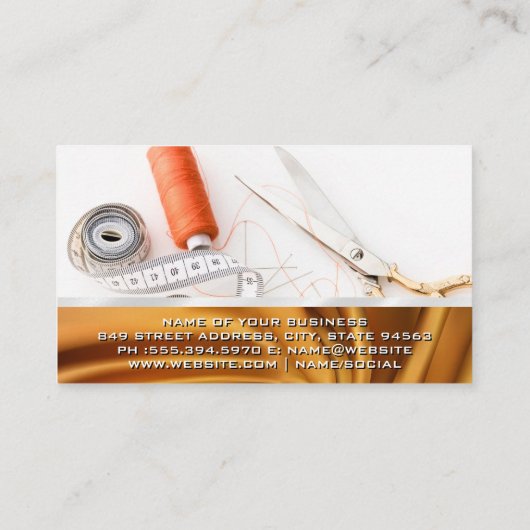 Seamstressprogramma's | Gold Fabric Visitekaartje (Achterkant)