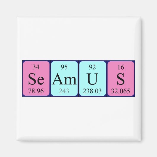 Seamus periodiek table name magnet (Voorkant)