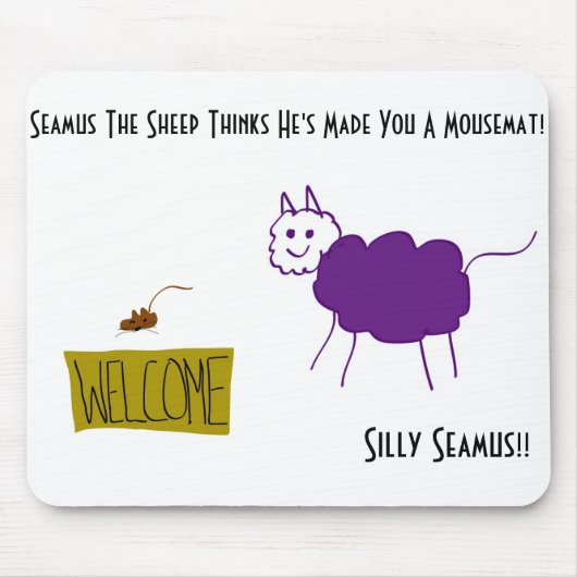 Seamus The Sheep Mousemat (zonder handsteun) Muismat (Voorkant)