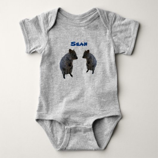 Sean Naam Met Aussie Quokkas, Baby Bodysuit (Voorkant)