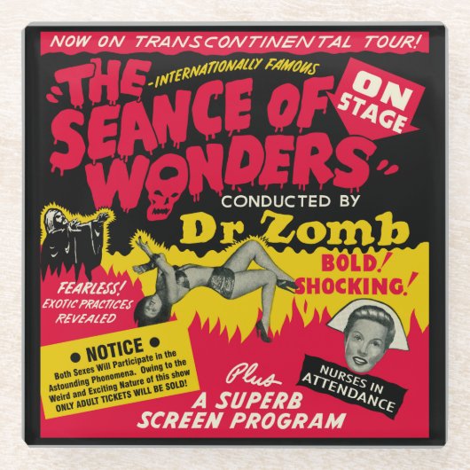 Seance of Wonders Spook Show Glazen Onderzetter (Voorkant)