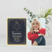 Seance Spiritueel Verjaardagsfeest Maan Sterren Kaart (Staand voorkant)