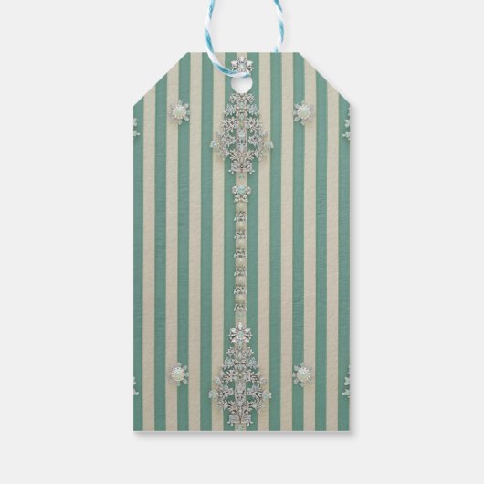 Seaoam Striped Crystal Trees Cadeaulabel (Achterkant)