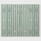Seaoam Striped Crystal Trees Cadeaupapier (Vlak)