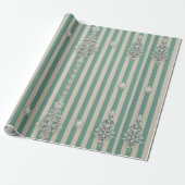 Seaoam Striped Crystal Trees Cadeaupapier (Uitgerold)