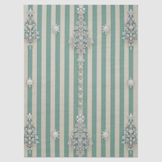 Seaoam Striped Crystal Trees Tissuepapier (Voorkant)