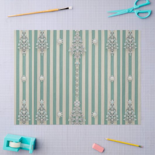 Seaoam Striped Crystal Trees Tissuepapier (Craft)