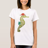 Seapaard in een kerstontwerp van Santa hat uit de T-shirt (Voorkant)