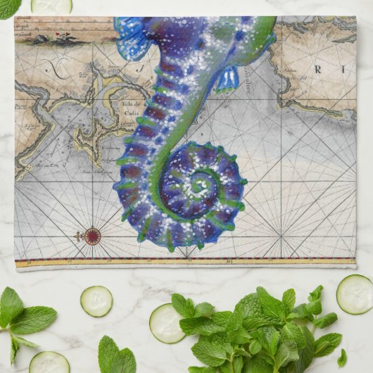 Seapaard Map Gibraltar Theedoek (Gevouwen)