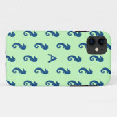 Seapaard Pattern in Mint Green & Navy Monogram Case-Mate iPhone Case (Achterkant (horizontaal))