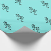 Seapaarden Aqua Cadeaupapier (Hoek)