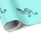 Seapaarden Aqua Cadeaupapier (Rol Hoek)