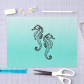 Seapaarden Aqua Tissuepapier (Craft)