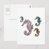 Seapaarden Art van LeahG Briefkaart (Voorkant / Achterkant)