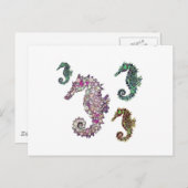 Seapaarden Art van LeahG Briefkaart (Voorkant / Achterkant)